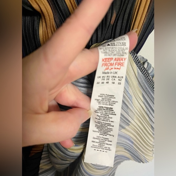 Plus Brown Zebra Printed Plisse Cowl Neck Body-con Dress Size 18 - Picture 5 of 5